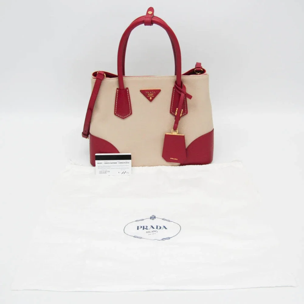 PRADA Cream Leather Shoulder Bag